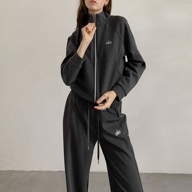 Cropped Zip Lounge Set