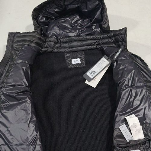 Hooded Puffer Jacket with Knit Sleeves