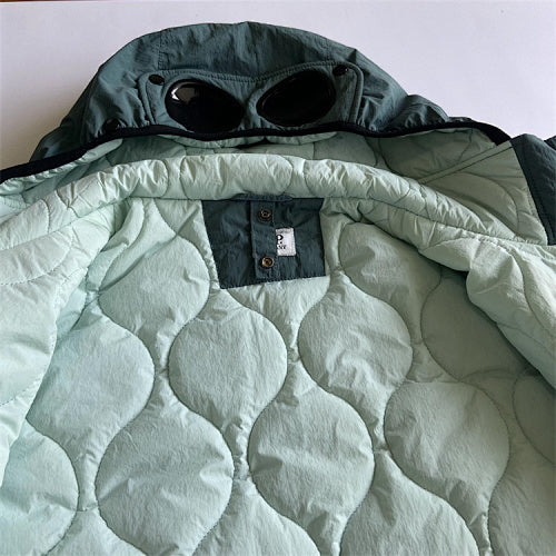 Hooded Puffer Jacket with Integrated Goggles