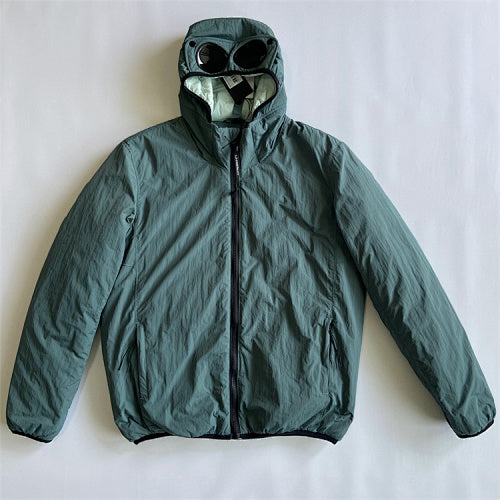 Hooded Puffer Jacket with Integrated Goggles