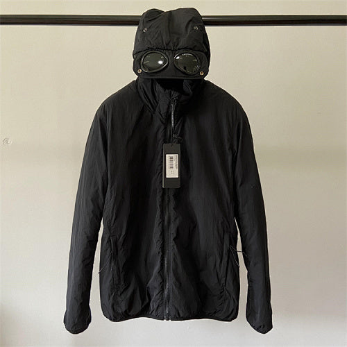 Hooded Puffer Jacket with Integrated Goggles