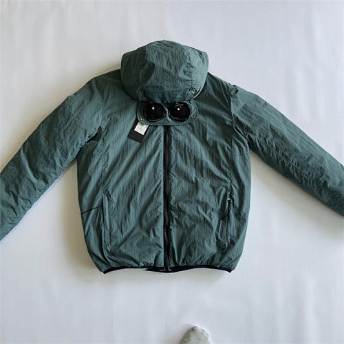 Hooded Puffer Jacket with Integrated Goggles