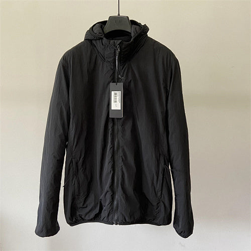 Hooded Puffer Jacket with Integrated Goggles