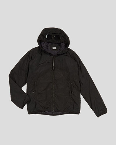 Hooded Puffer Jacket with Integrated Goggles