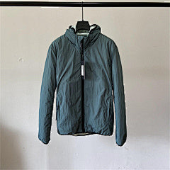 Hooded Puffer Jacket with Integrated Goggles