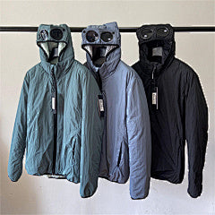 Hooded Puffer Jacket with Integrated Goggles