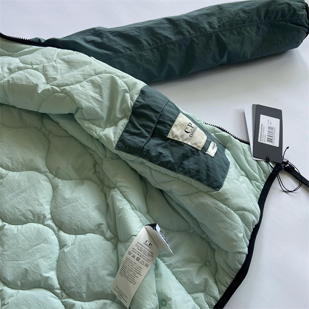 Hooded Puffer Jacket with Integrated Goggles