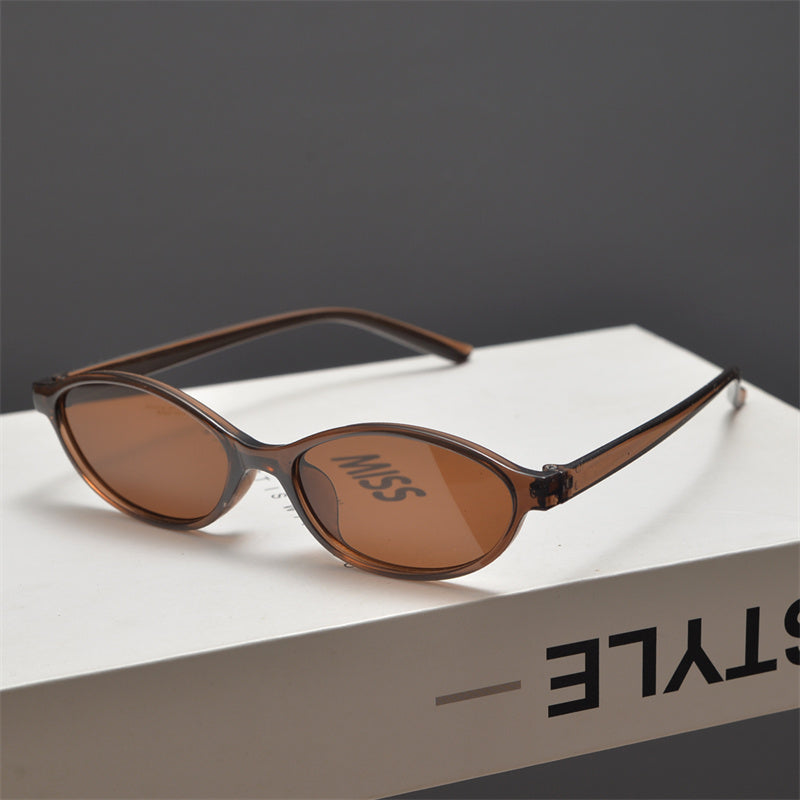 Slim Oval Acetate Sunglasses