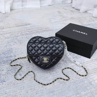 Black Leather Heart Mini Bag