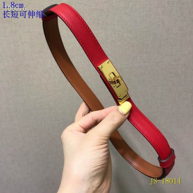 Red Adjustable Leather Belt 18MM