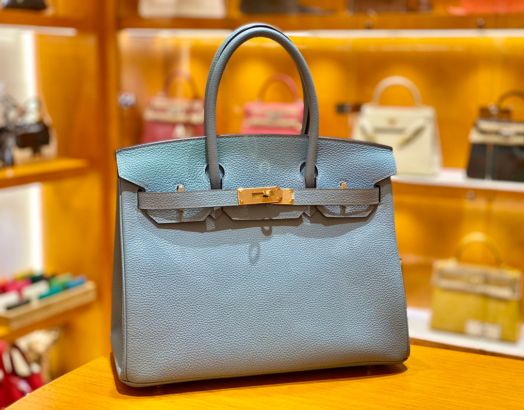 30 Togo Blue with Palladium Hardware