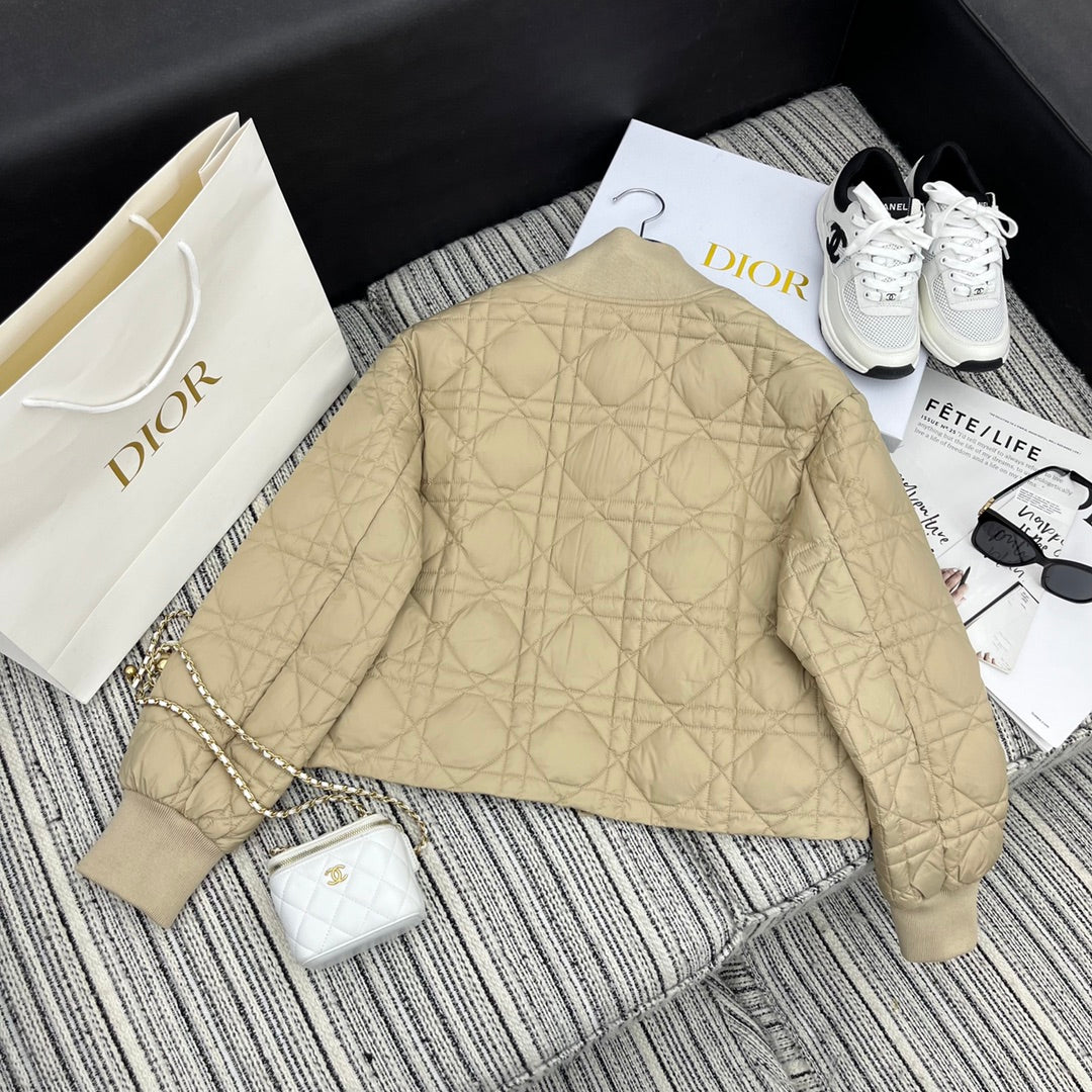 Diamond-Quilted Down Jacket