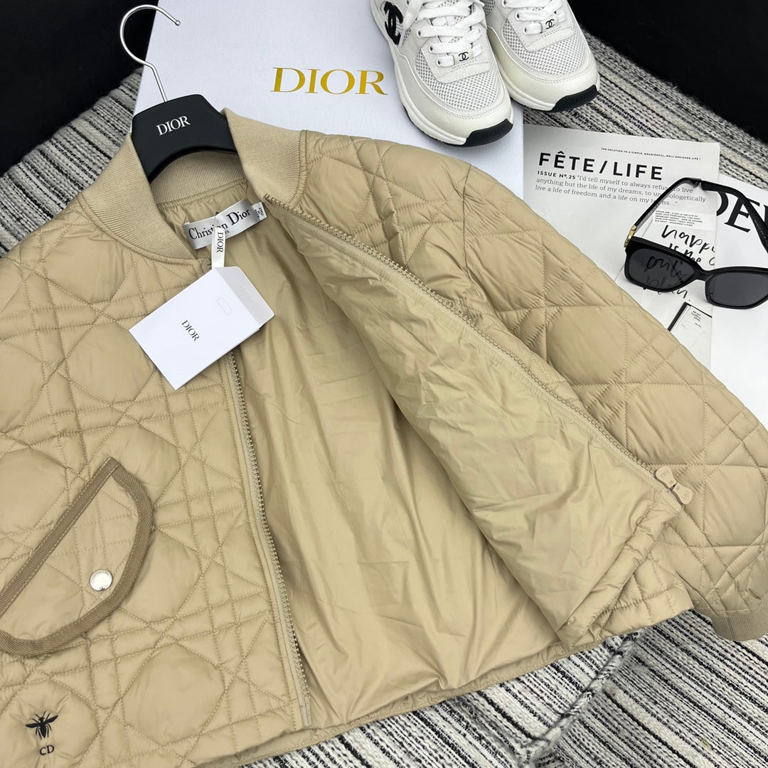 Diamond-Quilted Down Jacket