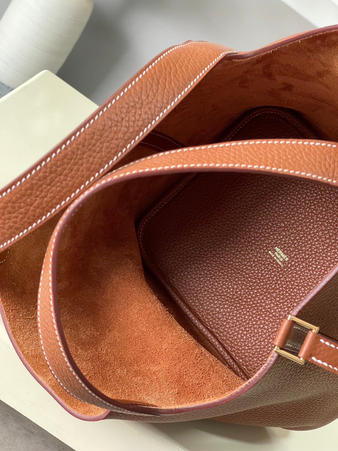 22cm Leather Bucket Bag