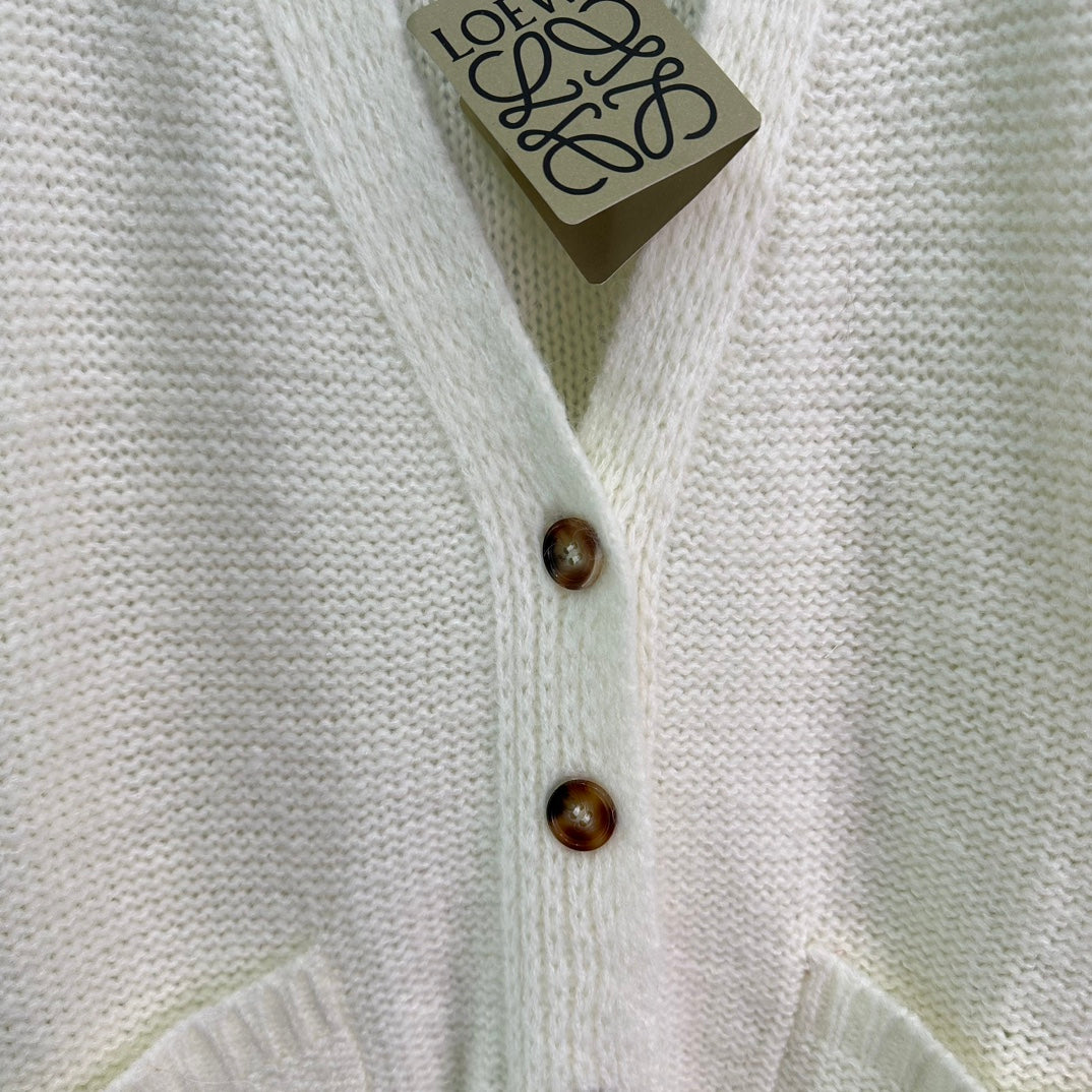 LW Hand-Knit V-Neck Cardigan