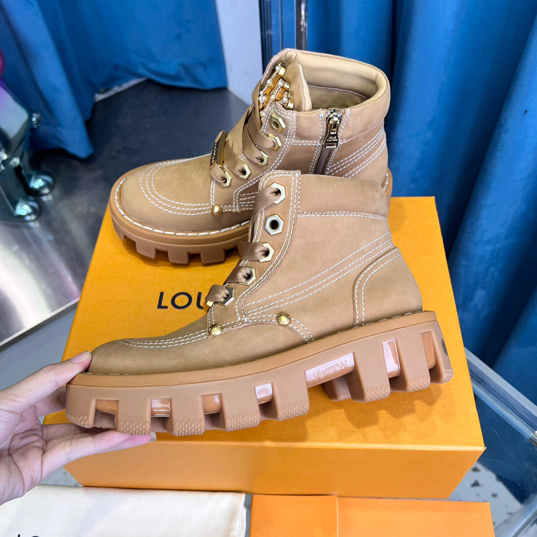 Premium Checker Series Chunky Sole Ankle Boots