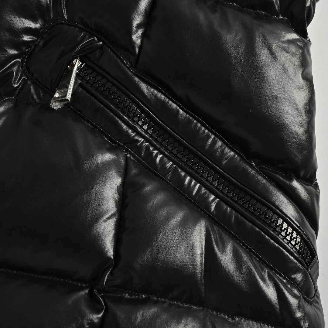 Hooded Down Jacket with Removable Fur Collar