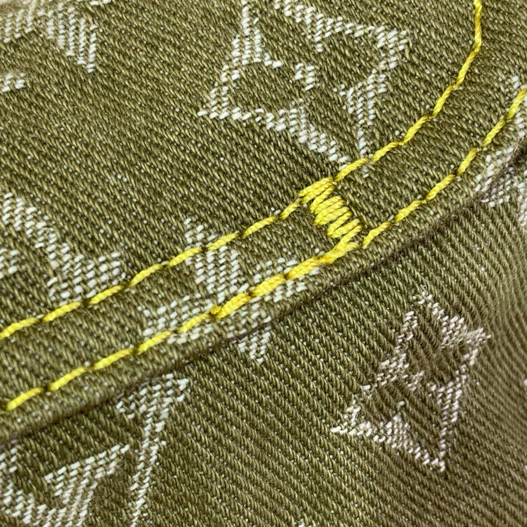 Vintage Denim Shoulder Bag Green