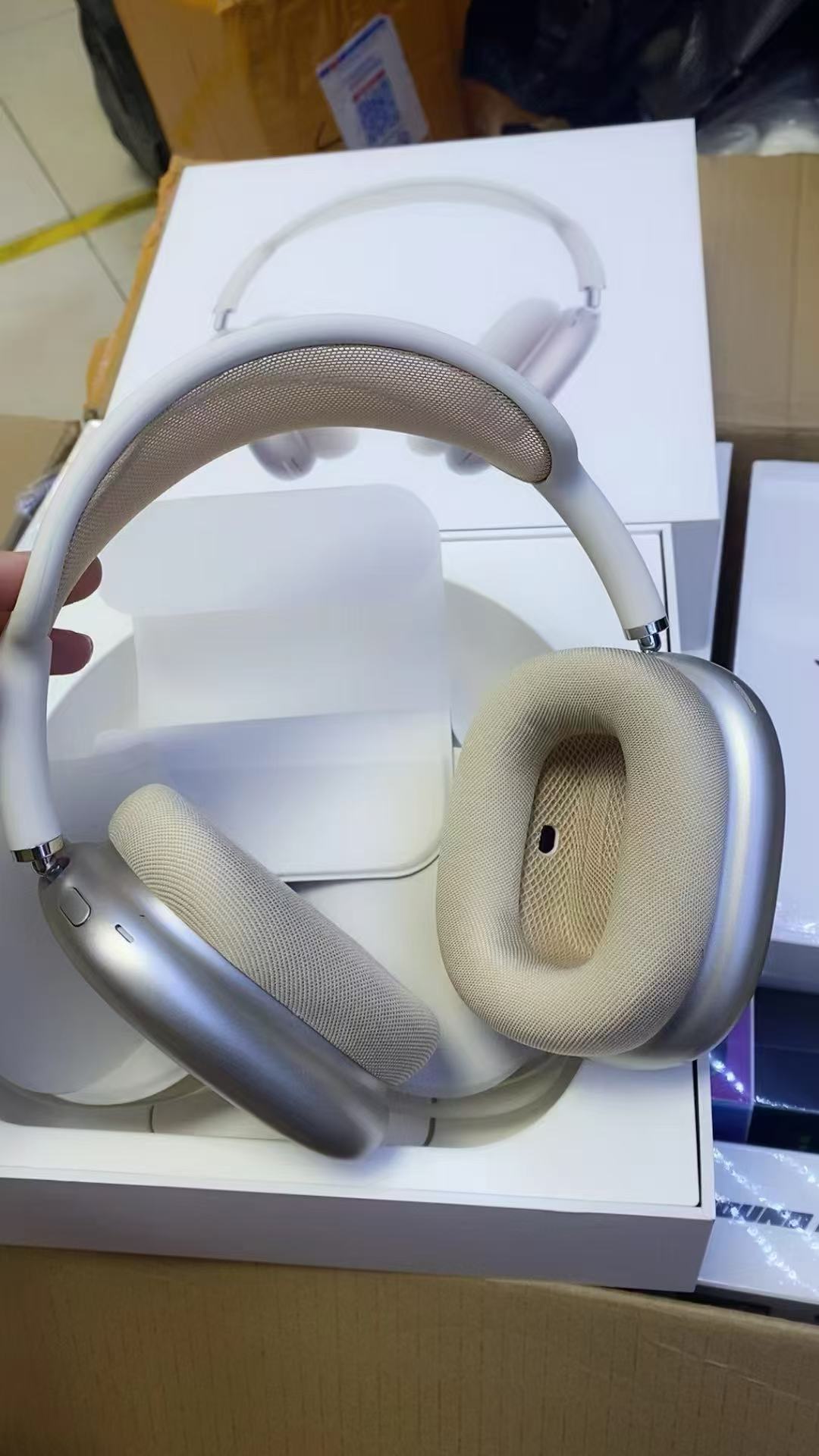 Beige Wireless Over-Ear Headphones