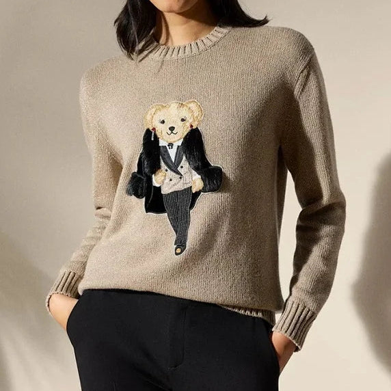Tuxedo Bear Knit Sweater